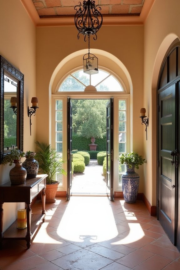 mediterranean inspired entryway decor