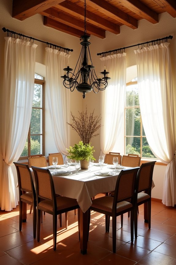 mediterranean inspired warm lighting