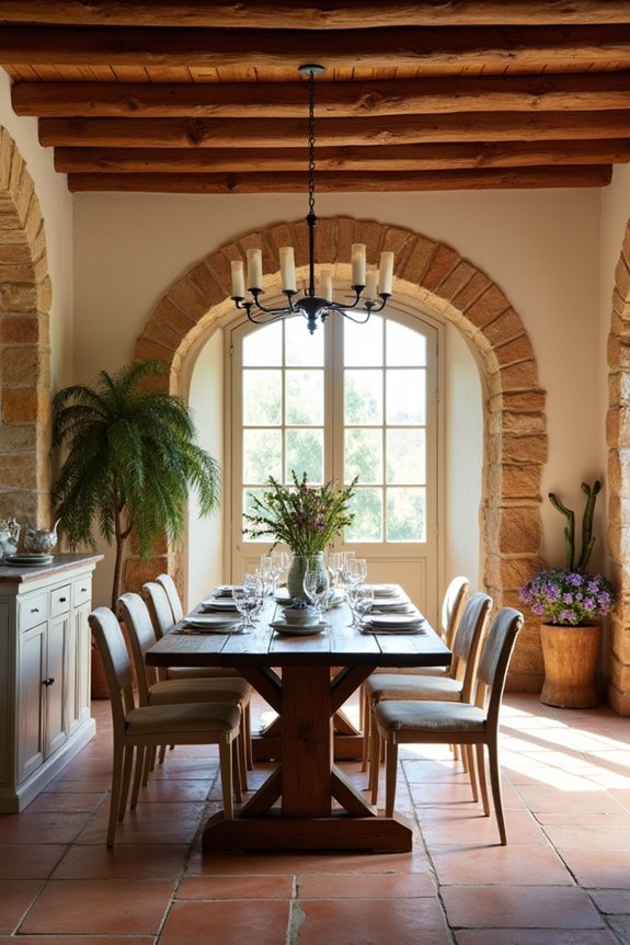 mediterranean rustic dining decor