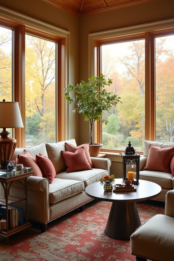 metallic accents enhance warmth