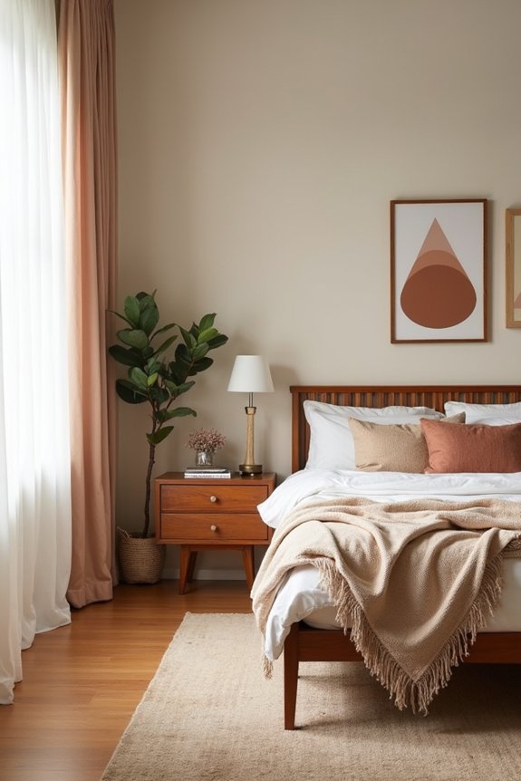 mid century geometric textile decor