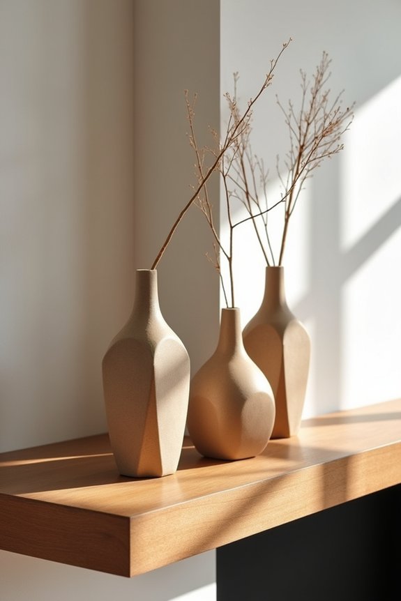 mid century geometric vases