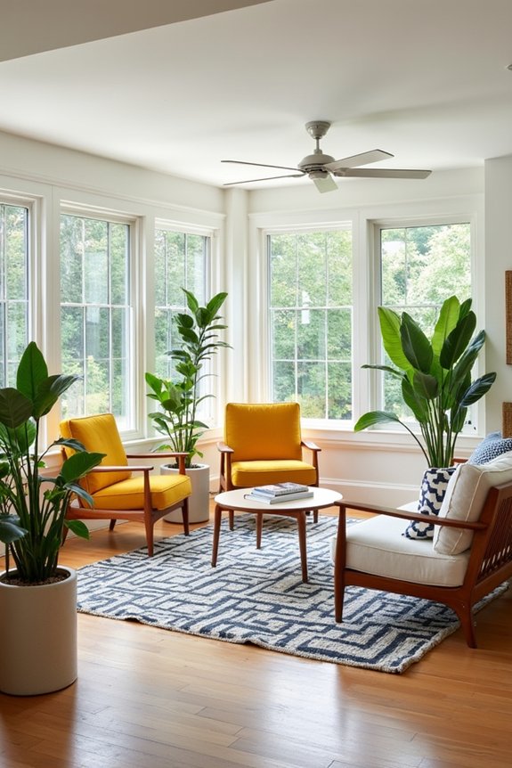 mid century sunroom decor ideas