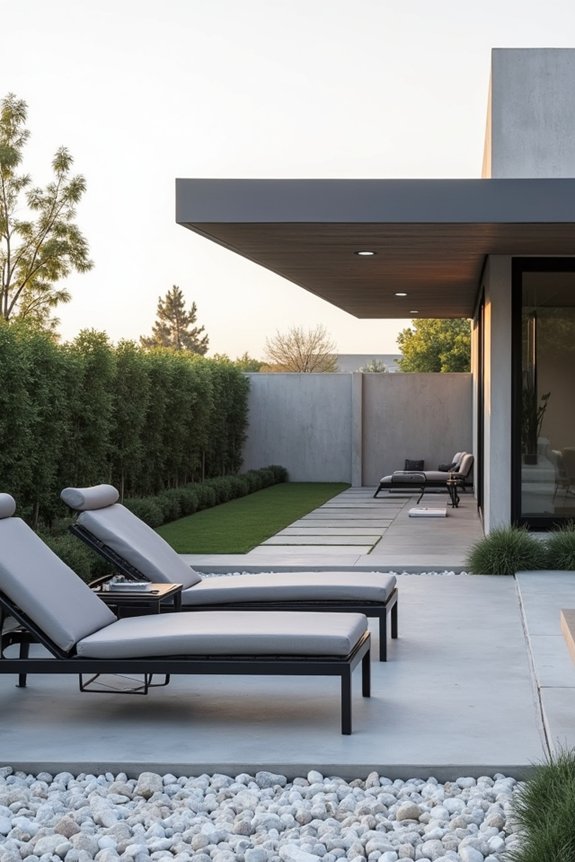 minimalist contemporary outdoor seating