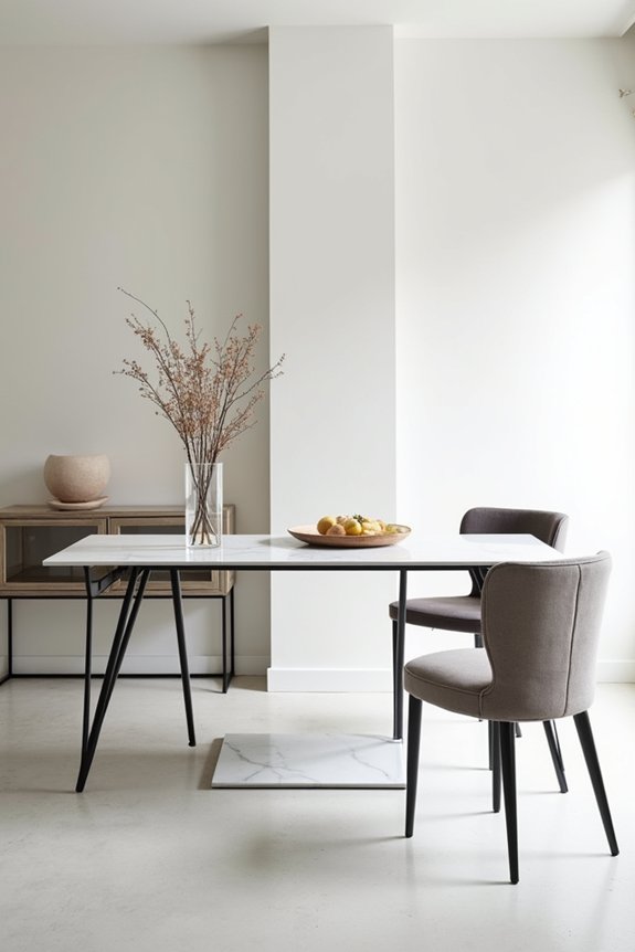 minimalist dining table elegance