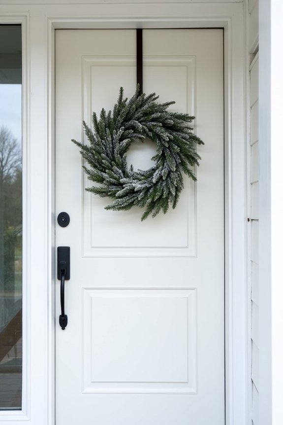 minimalist winter door decor