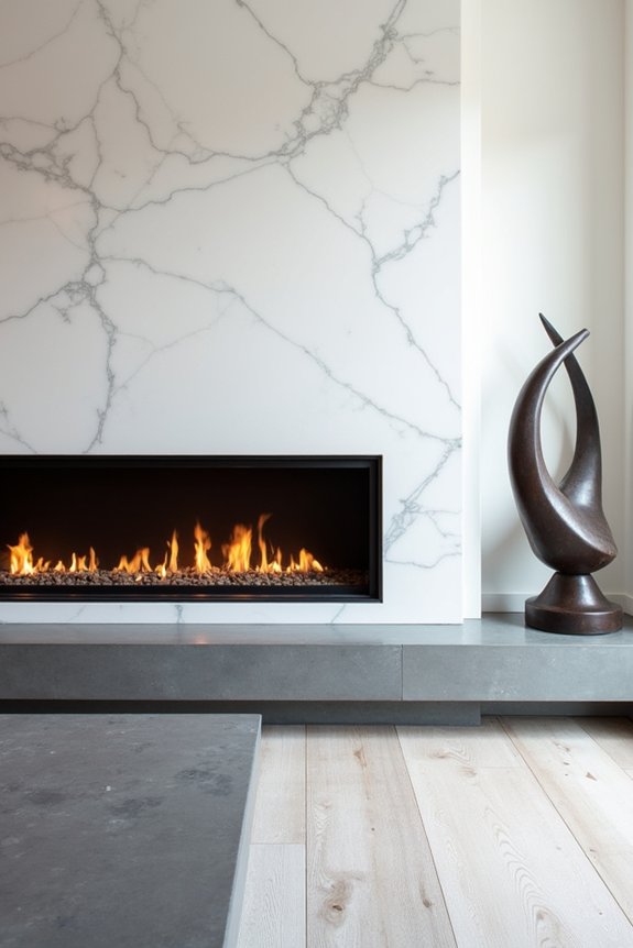 modern fireplace materials selections