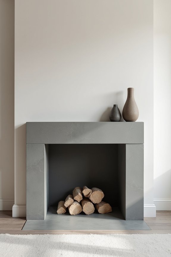 monochromatic mantel design elegance