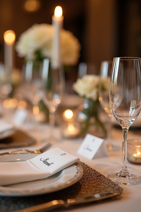 monogrammed cards and favors
