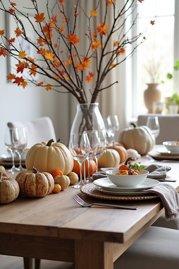 natural autumn table decor