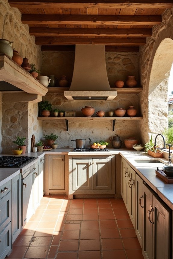 natural mediterranean kitchen materials