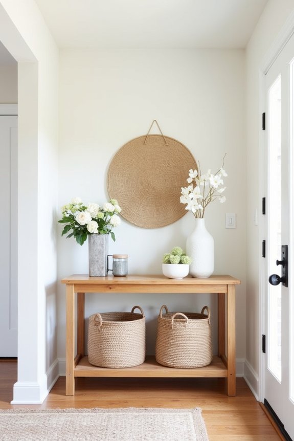 natural wood and woven textures