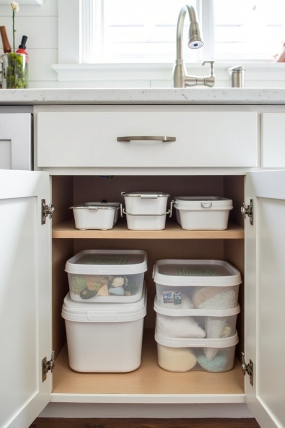 organize under sink storage efficiently