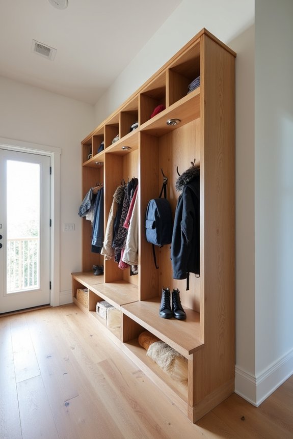 organized mudroom with cubbies