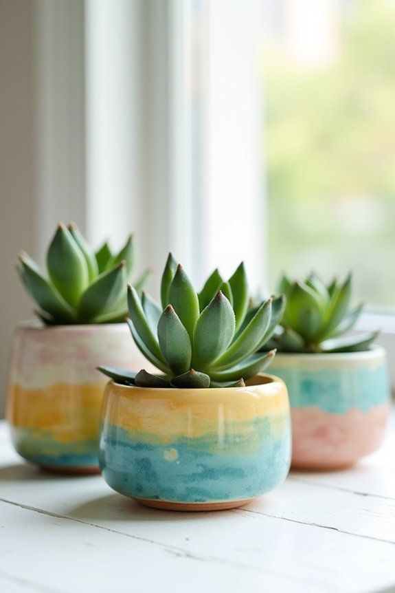 painted planters for ambiance