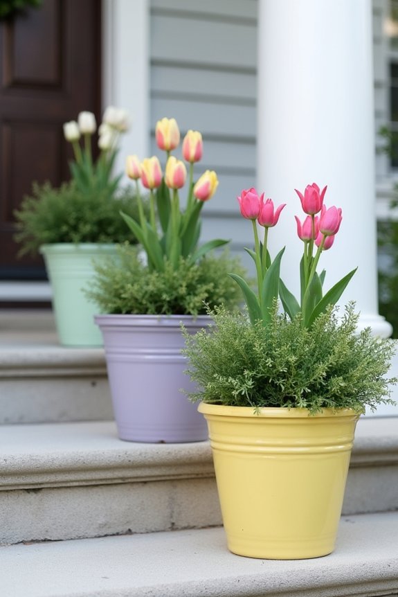 pastel planters for spring