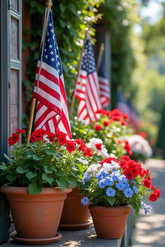 patriotic balcony flower arrangements