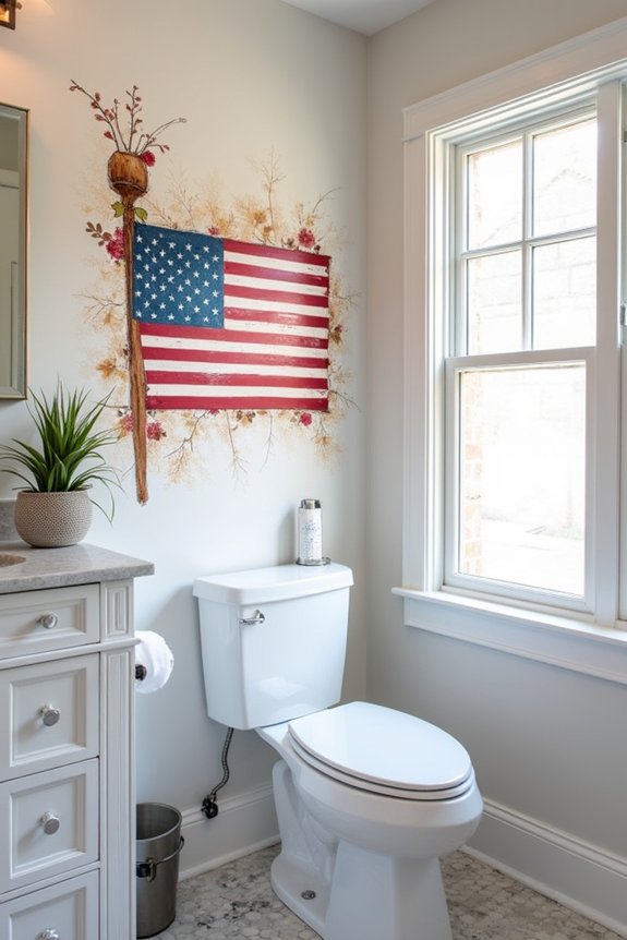 patriotic bathroom wall decor
