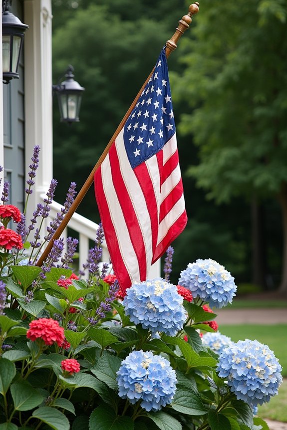 patriotic garden flag installations