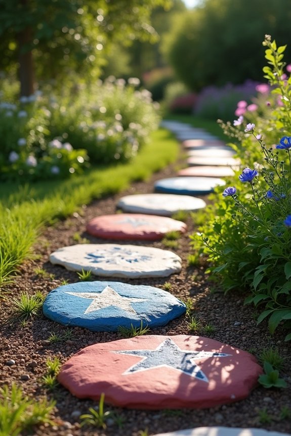 patriotic garden stone decorations