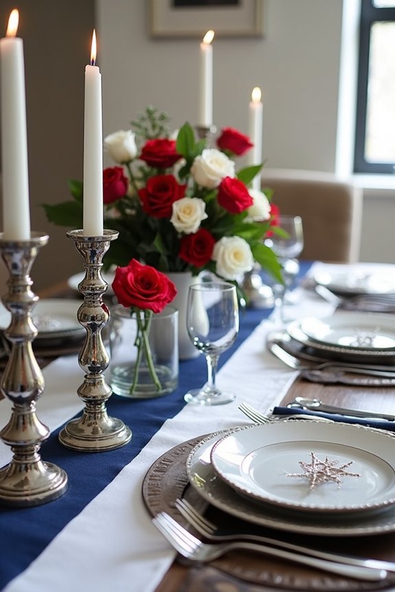patriotic metallic table decor