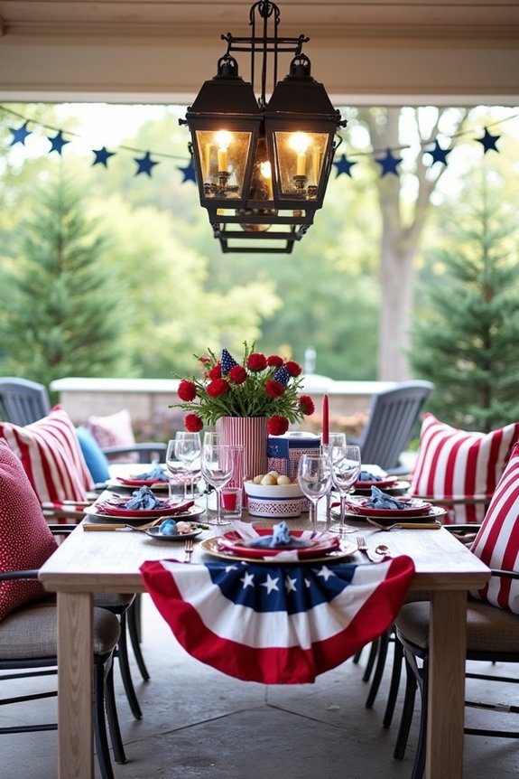 patriotic outdoor gathering decor