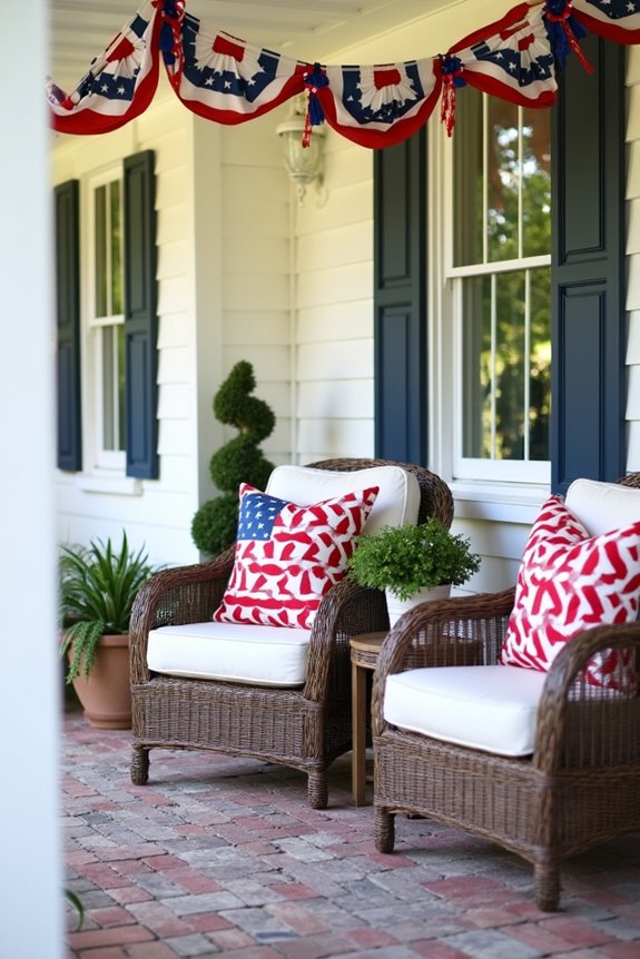patriotic porch seating decorations