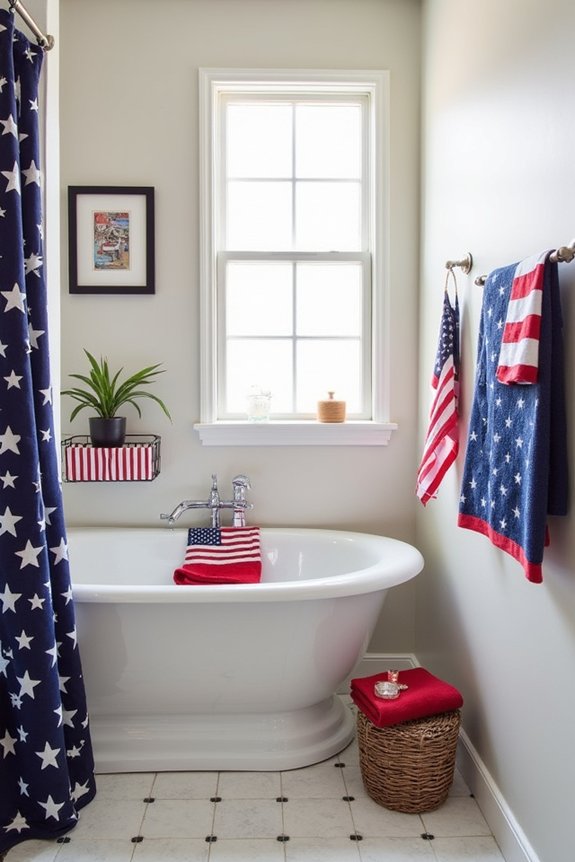 patriotic shower storage solutions