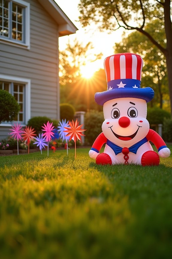 patriotic yard decorations displayed