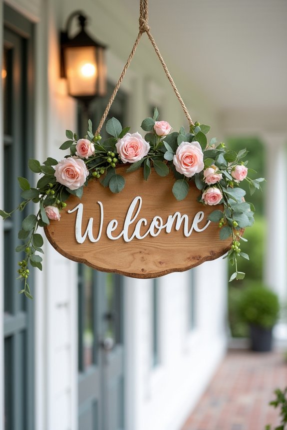 personalized floral entrance sign