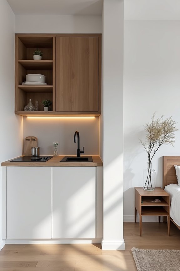 purposeful narrow studio design