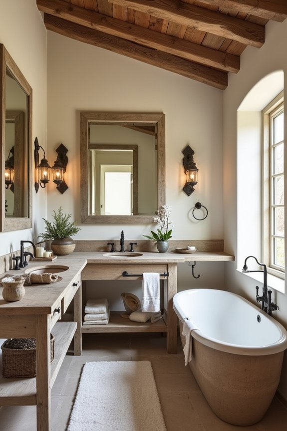 reclaimed wood bathroom accents