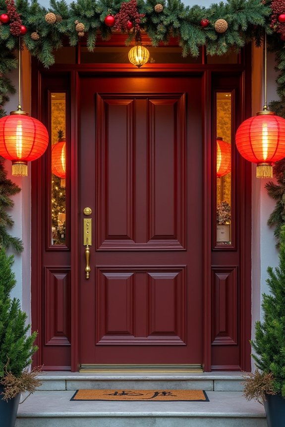 red and gold lanterns