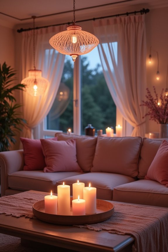 romantic ambiance through lighting