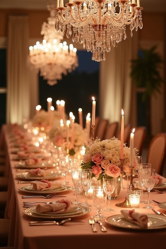 romantic lighting and florals