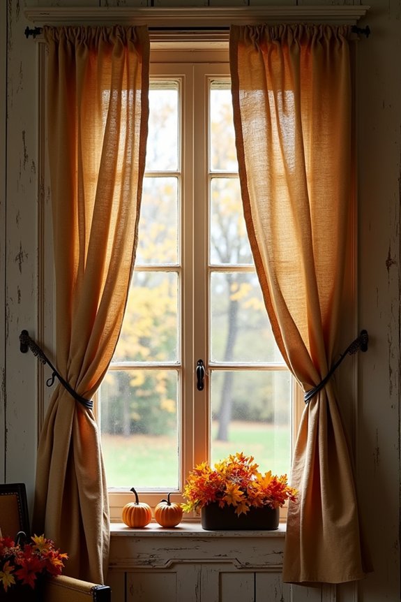 rustic burlap window decor