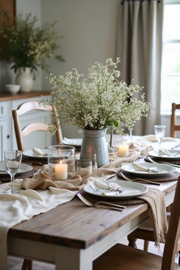rustic charm dinner setup