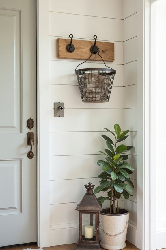 rustic metal accents enhance charm
