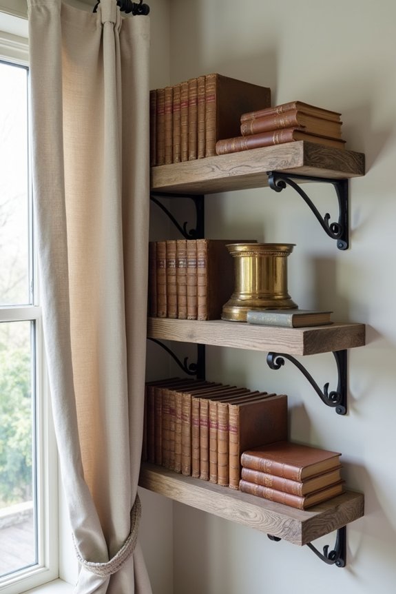 rustic shelving for organization