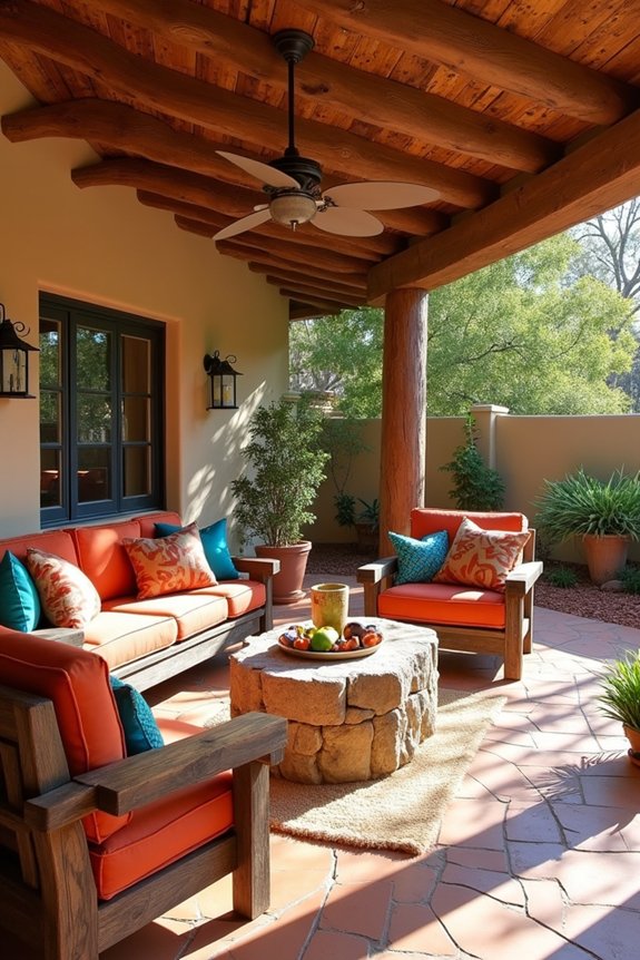 rustic wood and stone furniture