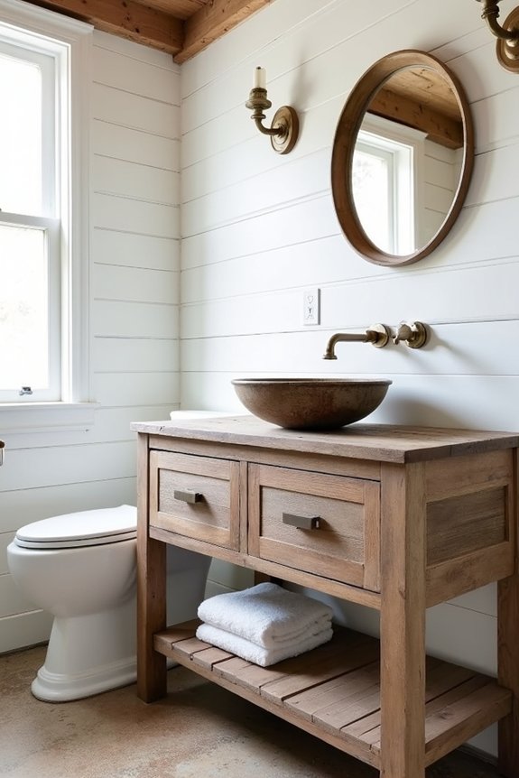 rustic wood bathroom decor