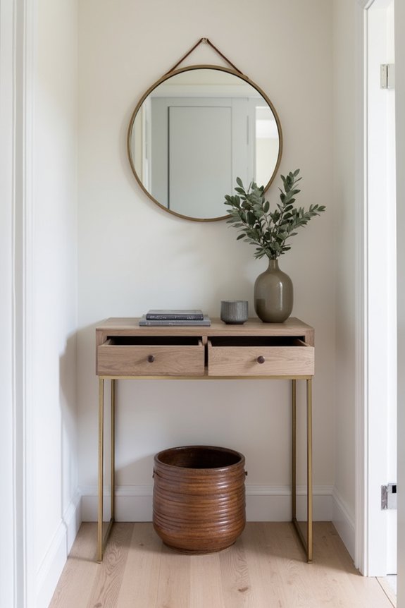 slim console table storage