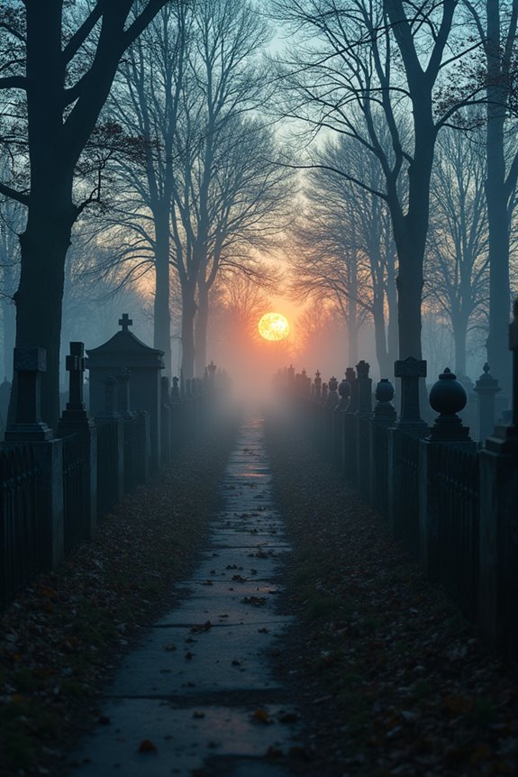 spooky cemetery halloween display