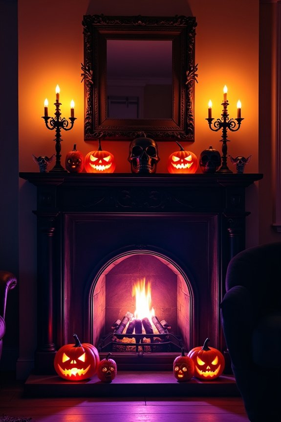 spooky fireplace color scheme