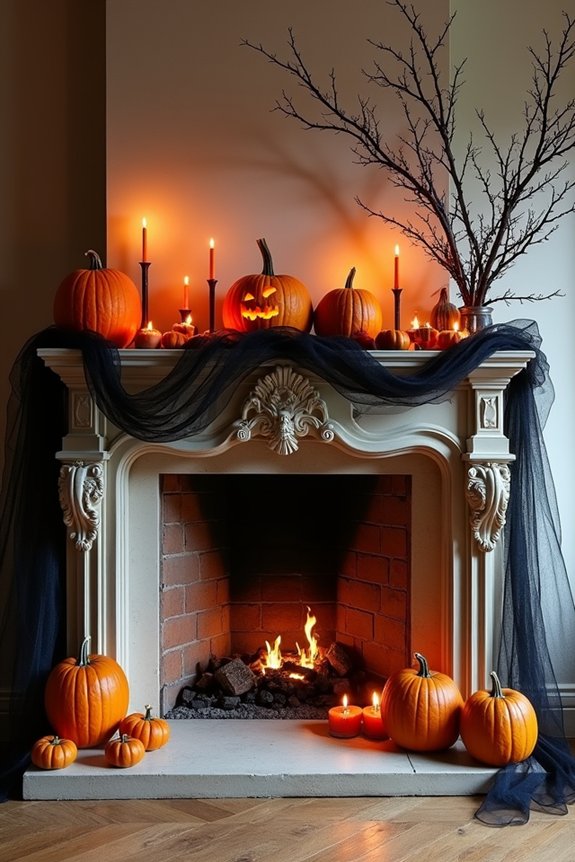 spooky fireplace decoration ideas