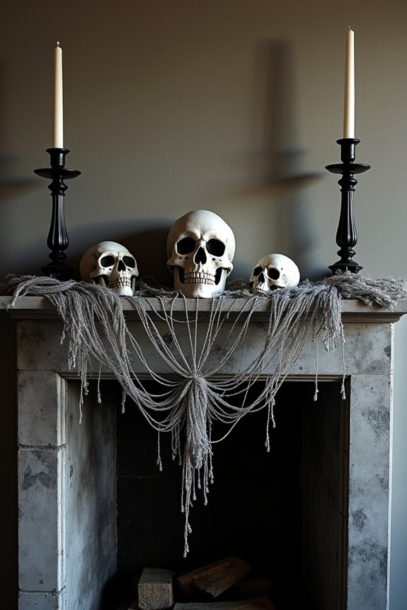 spooky fireplace gothic decor