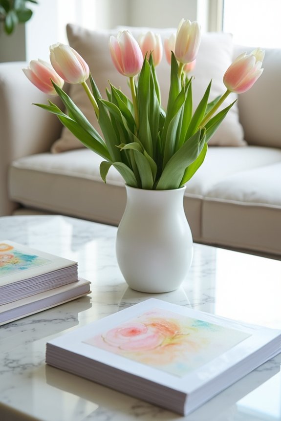 spring artwork and books