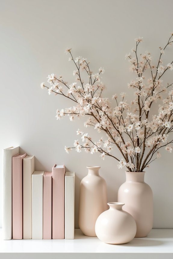 spring bookshelf styling ideas