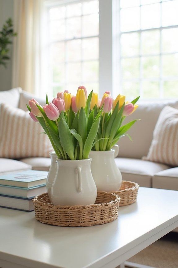 spring coffee table decor