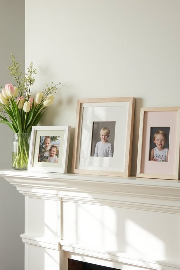 spring family photo display